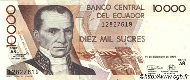 10000 Sucres EKUADOR  1998 P.127c ST