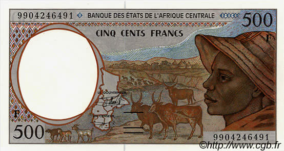 500 Francs ZENTRALAFRIKANISCHE LÄNDER  1999 P.301Ff ST