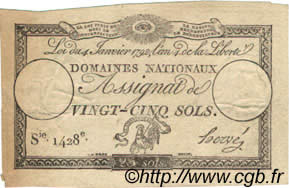 25 Sols FRANCE  1792 Laf.150 UNC-
