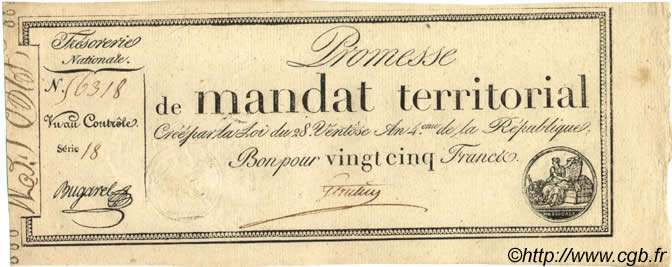 25 Francs FRANCE  1796 Laf.200 XF+