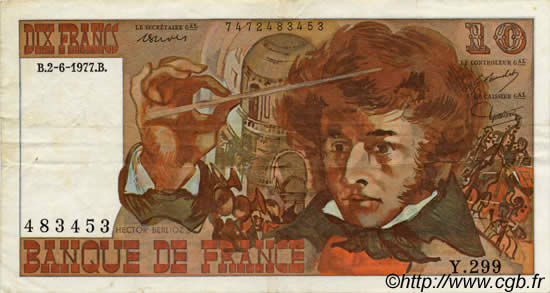 10 Francs BERLIOZ FRANKREICH  1972 F.63 S