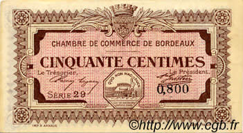 50 Centimes FRANCE regionalism and various Bordeaux 1917 JP.030.11 UNC