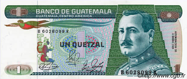 1 Quetzal GUATEMALA  1989 P.066 ST