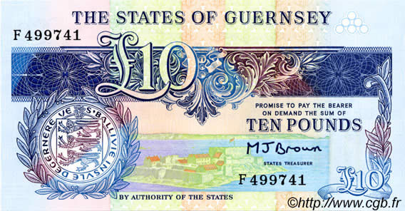 10 Pounds GUERNSEY  1995 P.54a ST