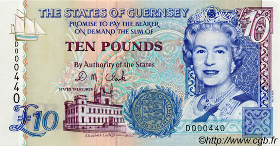 10 Pounds GUERNSEY  1995 P.57b SC+