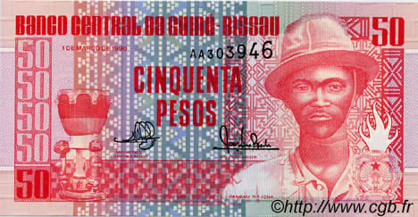 50 Pesos GUINEA-BISSAU  1990 P.10 FDC