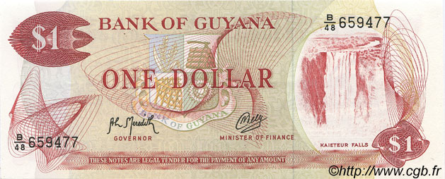 1 Dollar GUYANA  1992 P.21g ST