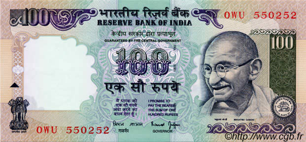 100 Rupees INDIEN
  1996 P.091g ST