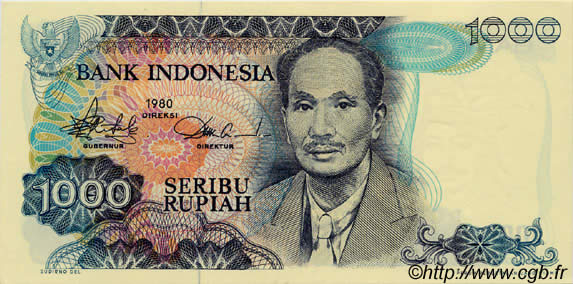 1000 Rupiah INDONESIA  1980 P.119 UNC