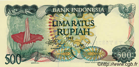 500 Rupiah INDONESIA  1982 P.121 UNC