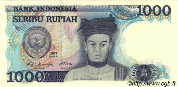 1000 Rupiah INDONESIEN  1987 P.124a ST