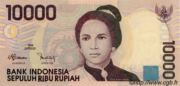 10000 Rupiah INDONESIEN  1998 P.137var ST