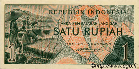 1 Rupiah INDONESIA  1961 P.078 FDC