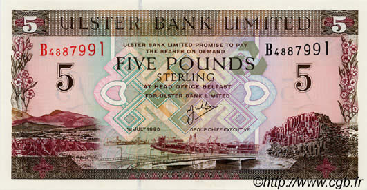 5 Pounds IRLANDE DU NORD  1998 P.335b NEUF
