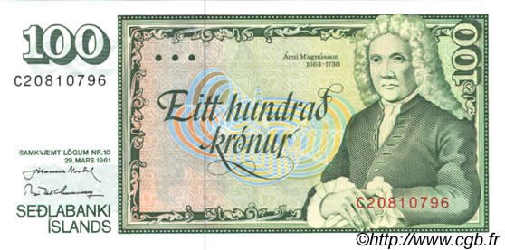 100 Kronur ISLANDIA  1981 P.50 FDC