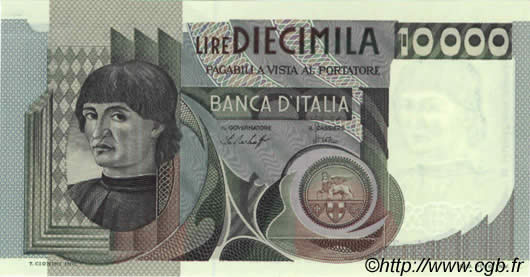10000 Lire ITALY  1978 P.106a UNC-