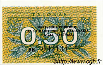 0,50 Talonas LITUANIE  1991 P.31b NEUF