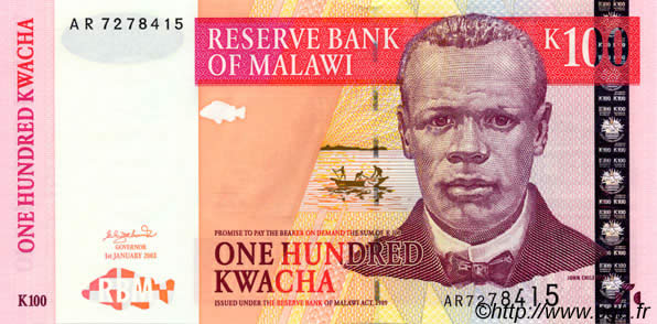 100 Kwacha MALAWI  2003 P.46b ST