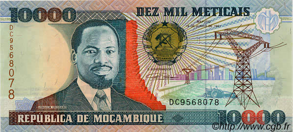 10000 Meticais MOZAMBIK  1991 P.137 ST