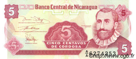 5 Centavos De Cordoba NICARAGUA  1991 P.168 FDC