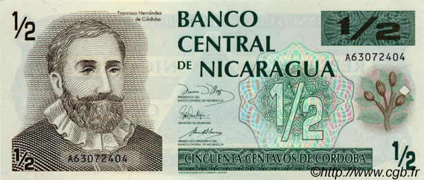 ½ Cordoba NICARAGUA  1991 P.171 pr.NEUF