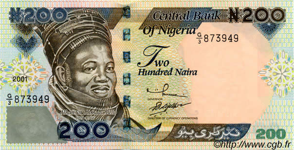 200 Naira NIGERIA  2001 P.29 FDC