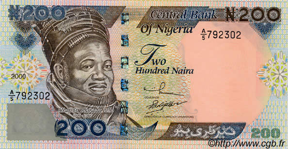 200 Naira NIGERIA  2000 P.29 UNC