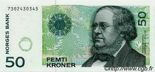 50 Kroner NORVÈGE  1999 P.46 var. UNC