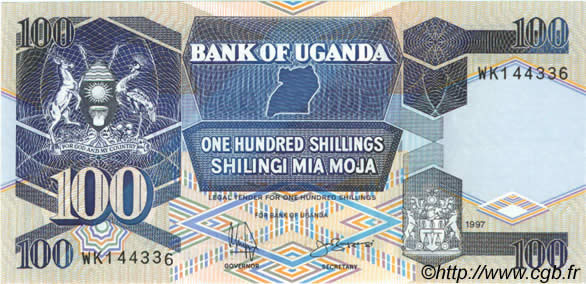 100 Shillings UGANDA  1997 P.31c UNC