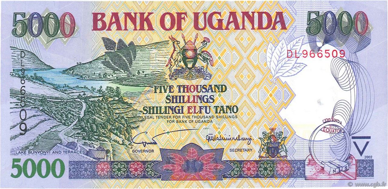 5000 Shillings UGANDA  2002 P.40 UNC