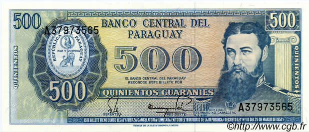 500 Guaranies PARAGUAY  1982 P.206 ST