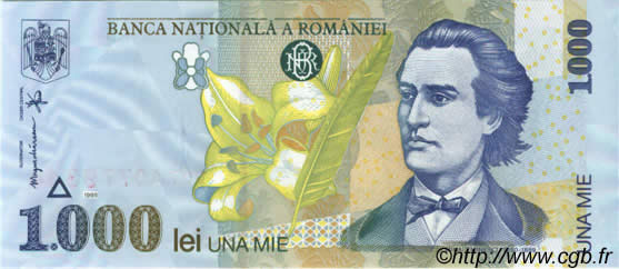 1000 Lei ROMANIA  1998 P.106 q.FDC