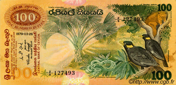 100 Rupees CEILáN  1979 P.088a FDC