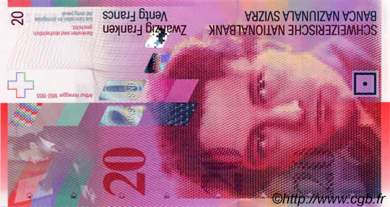 20 Franken SWITZERLAND  2003 P.69b UNC