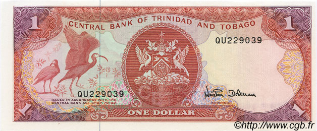 1 Dollar TRINIDAD and TOBAGO  1985 P.36d UNC