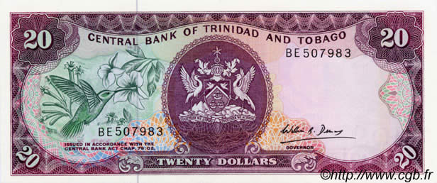 20 Dollars TRINIDAD Y TOBAGO  1990 P.39b FDC