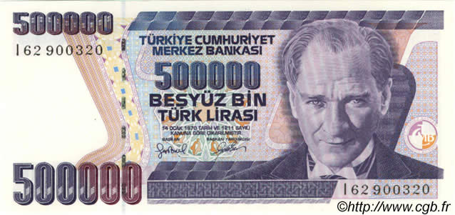 500000 Lira TURCHIA  1998 P.212 FDC