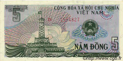 5 Dong VIET NAM  1985 P.092a UNC