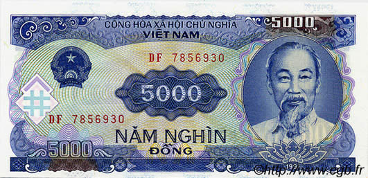 5000 Dong VIETNAM  1993 P.108a fST+