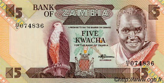 5 Kwacha SAMBIA  1980 P.25d ST