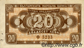 20 Leva BULGARIEN  1950 P.079 fST+