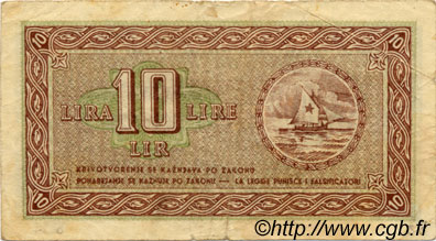 10 Lire YUGOSLAVIA Fiume 1945 P.R03 MB