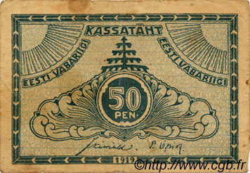 50 Penni ESTONIA  1919 P.42a q.MB