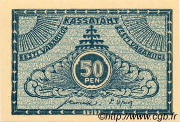50 Penni ESTLAND  1919 P.42a ST