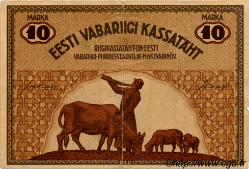 10 Marka ESTONIA  1919 P.46d BC+