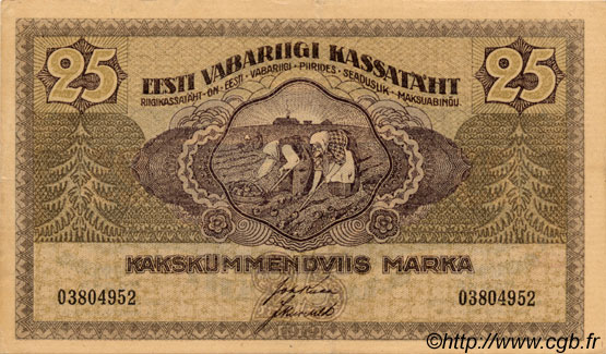 25 Marka ESTONIA  1919 P.47a EBC+