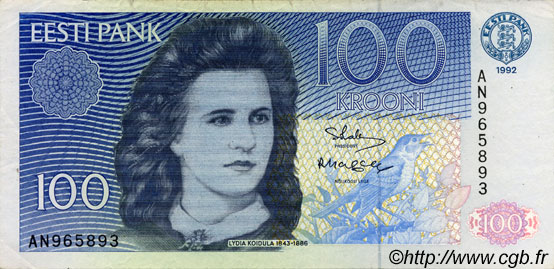 100 Krooni ESTONIA  1992 P.74b BB