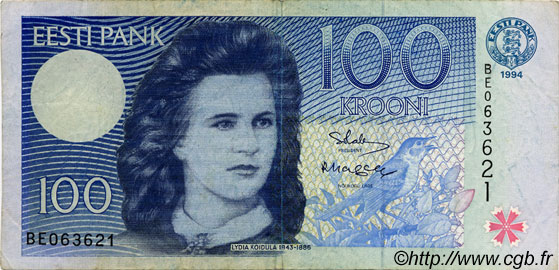 100 Krooni ESTONIA  1994 P.79a F+