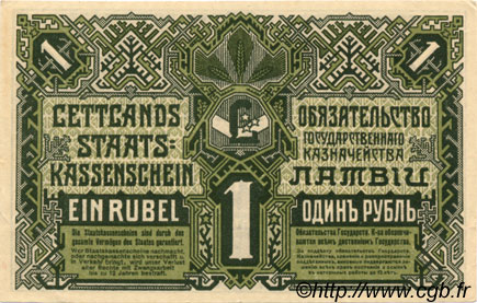 1 Rublis LATVIA  1919 P.02b AU