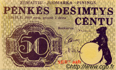 50 Centu LITHUANIA  1989 P.-- UNC